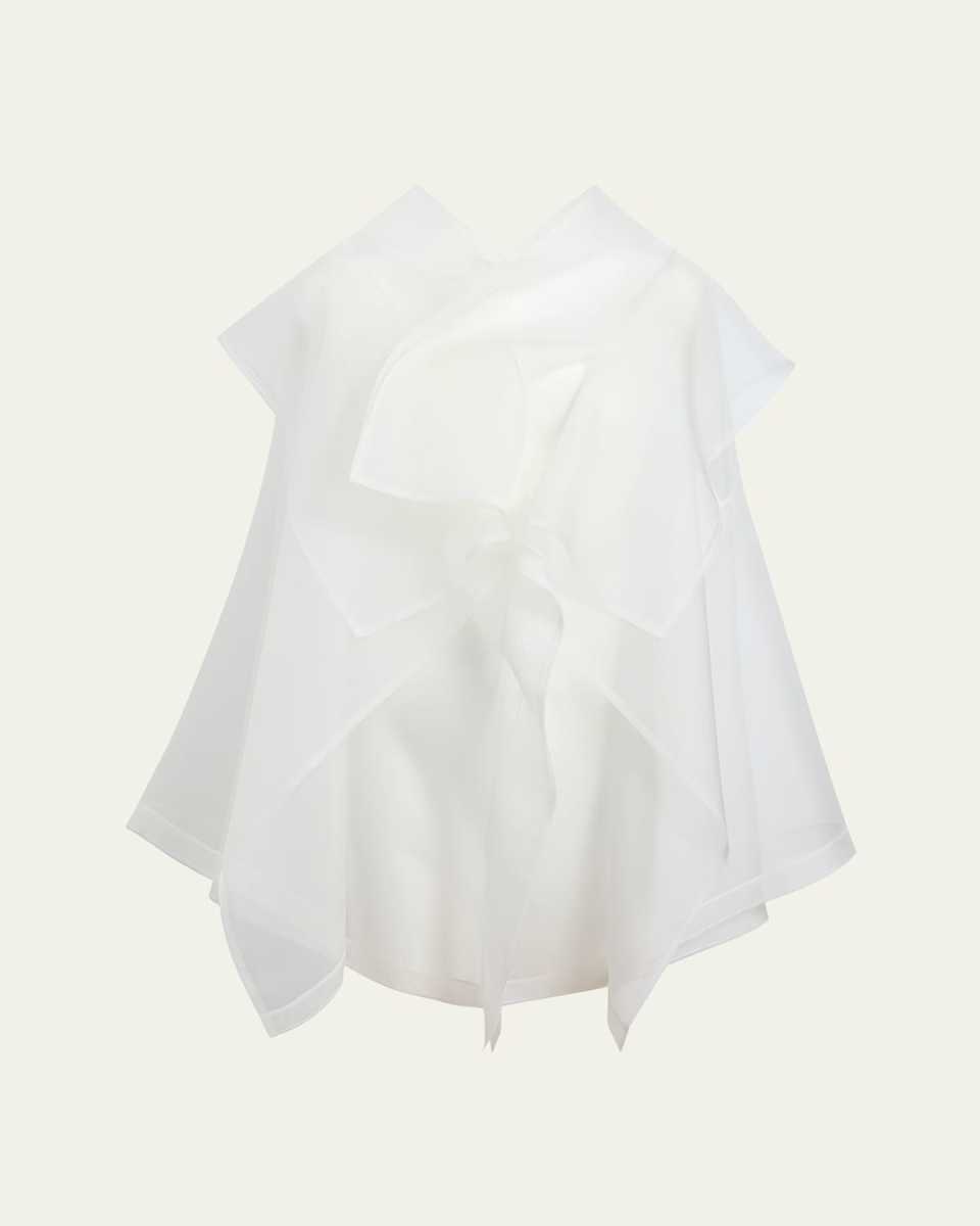 Santana Oversized Ruffle Silk Organza Top